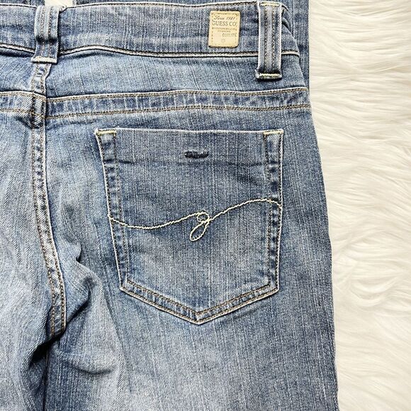 Guess Y2K Stretch Semi - Flare Dark Wash Low Rise Jeans Size 30 - Picture 5 of 7